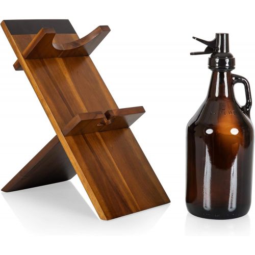  [아마존베스트]Legacy - A Picnic Time Brand Stand with 64oz Glass Growler Beer Accessories, One Size, Acacia Wood