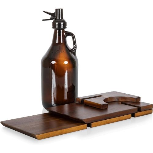  [아마존베스트]Legacy - A Picnic Time Brand Stand with 64oz Glass Growler Beer Accessories, One Size, Acacia Wood