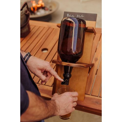  [아마존베스트]Legacy - A Picnic Time Brand Stand with 64oz Glass Growler Beer Accessories, One Size, Acacia Wood