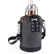 [아마존베스트]LEGACY - a Picnic Time Brand Stainless Steel Growler with Copper Finish and Gray and Black Canvas Lace up Growler Tote, 64-Ounce