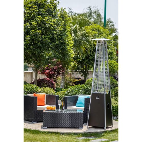  LEGACY HEATING Legacy Heating Quartz Glass Tube Patio Flame Heater, Hammered Black