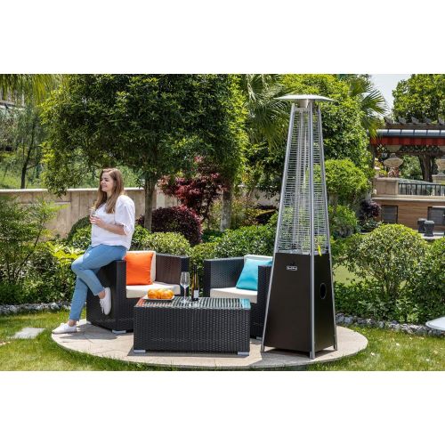  LEGACY HEATING Legacy Heating Quartz Glass Tube Patio Flame Heater, Hammered Black