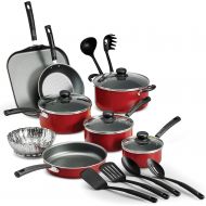 LEGENDARY-YES 18 Piece Nonstick Pots & Pans Cookware Set Kitchen Kitchenware Cooking NEW (RED)