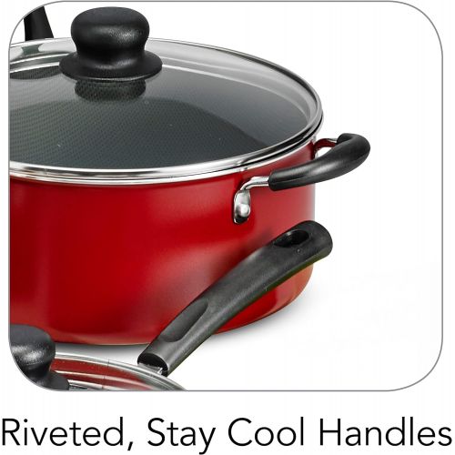  [아마존베스트]Unbranded* 18 Piece Nonstick Pots & Pans Cookware Set Kitchen Kitchenware Cooking NEW (RED)