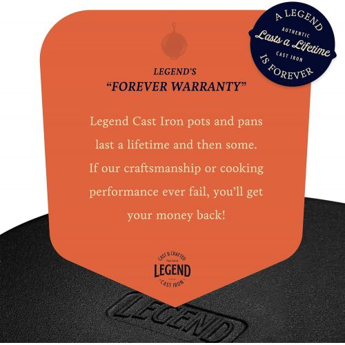  LEGEND_COOKWARE Legend Cast Iron Dutch Oven 5 Quart Cast Iron Multi Cooker Stock Pot For Frying, Cooking, Baking & Broiling on Induction, Electric, Gas & In Oven Lightly Pre-Seasoned & Gets Better