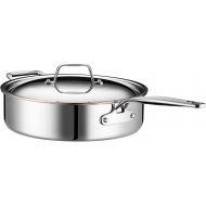 LEGEND_COOKWARE Legend Stainless 5-Quart Copper Core 5 ply Stainless Steel Saute Pan with Lid Professional Home Chef Grade Clad Pot For Soup, Broth & Stock, Chili, Casserole All Surface, Induction