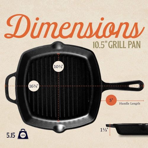  [아마존베스트]Legend Cast Iron Griddle for Gas Stovetop | 2-in-1 Reversible 20” Cast Iron Grill Pan For Stovetop with Easy Grip Handles | Use On Open Fire & In Oven | Lightly Pre-Seasoned Gets B