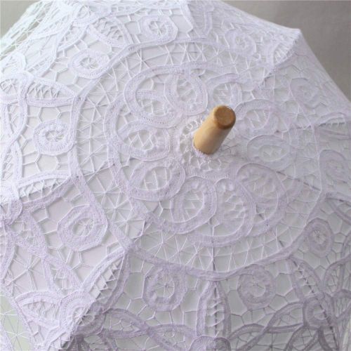  LEGIPAJ Bride Wedding White Lace Parasol Umbrella Party Decoration Accessories Bridal Shower Photo Prop