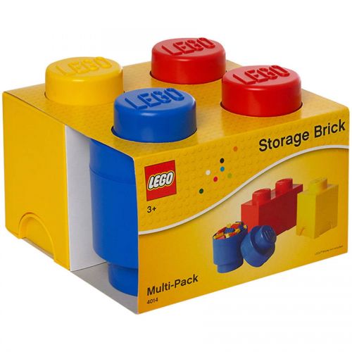  LEGO Storage Brick Multi-Pack 3 Piece, Bright Red, Bright Blue, and Bright Yellow