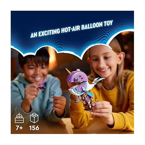  LEGO DREAMZzz Izzie's Narwhal Hot-Air Balloon Deep-Sea Animal Toy, Save Bunchu from a Grimspawn, Transforming Whale Figure for Kids, Bunny Toy for Boys and Girls 7 Years Old and Up, 71472