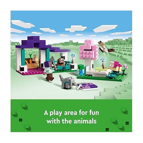 LEGO Minecraft The Animal Sanctuary Building Set, Gaming Toy for Girls and Boys Ages 7 and Up, Gift for Gamers and Kids, Brick Model of The Plains Biome with Popular Minecraft Figures, 21253