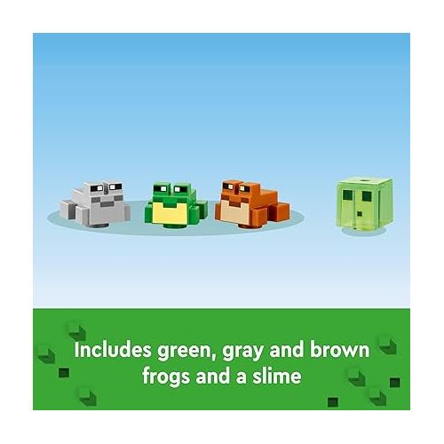  LEGO Minecraft The Frog House Building Toy for Kids, Minecraft Toy Featuring Animals, a Toy Boat and Minecraft Mob Figures, Gaming Gift for Girls and Boys Ages 8 and Up, 21256