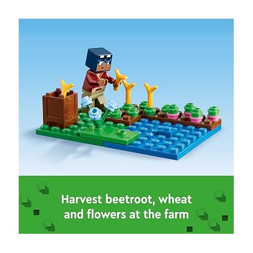  LEGO Minecraft The Frog House Building Toy for Kids, Minecraft Toy Featuring Animals, a Toy Boat and Minecraft Mob Figures, Gaming Gift for Girls and Boys Ages 8 and Up, 21256