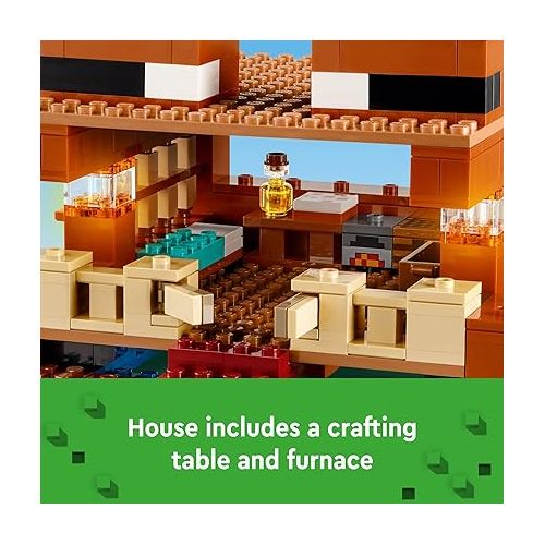  LEGO Minecraft The Frog House Building Toy for Kids, Minecraft Toy Featuring Animals, a Toy Boat and Minecraft Mob Figures, Gaming Gift for Girls and Boys Ages 8 and Up, 21256