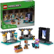 LEGO Minecraft The Armory Building Set, Includes Popular Minecraft Figures Alex and Armorsmith, Action Toy for Gamers and Kids, Gift for Boys and Girls 7 Years Old and Up, 21252