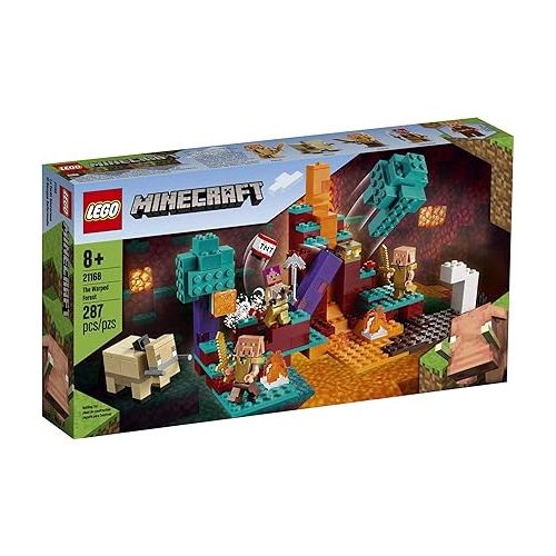  LEGO Minecraft The Warped Forest 21168 Hands-on Minecraft Nether Creative Playset; Fun Warped Forest Building Toy Featuring Huntress, Piglin and Hoglin, New 2021 (287 Pieces)