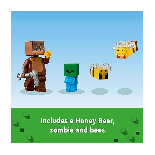  LEGO Minecraft The Bee Cottage Building Set - Construction Toy with Buildable House, Farm, Baby Zombie, and Animal Figures, Game Inspired Birthday Gift Idea for Boys and Girls Ages 8 and Up, 21241