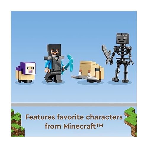  LEGO Minecraft The Ruined Portal Building Toy 21172 with Steve and Wither Skeleton Figures, Gift Idea for 8 Plus Year Old Kids, Boys & Girls