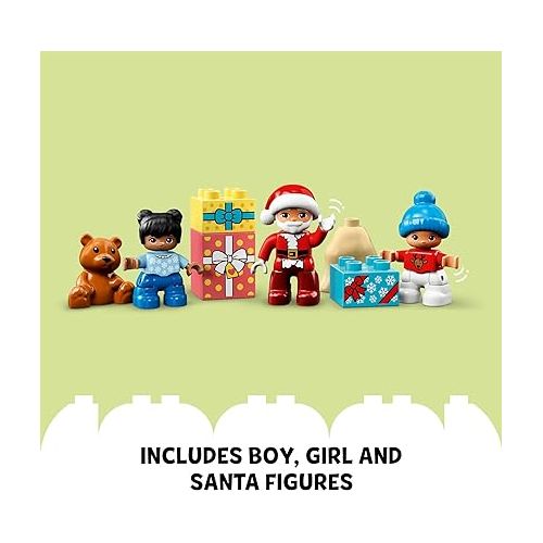  LEGO DUPLO Santa's Gingerbread House Toy with Santa Claus Figure, Stocking Filler Gift Idea for Toddlers, Girls and Boys Age 2 Plus, 10976