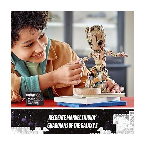  Lego Marvel I am Groot 76217 Building Toy Set - Action Figure from The Guardians of The Galaxy Movies, Baby Groot Model for Play and Display, Great for Kids, Boys, Girls, and Avengers Fans Ages 10+