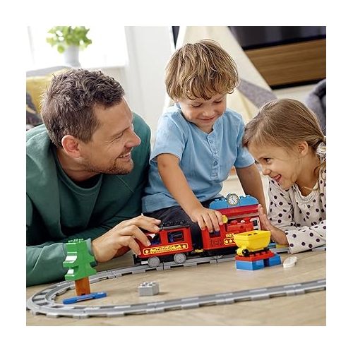  LEGO DUPLO Town Steam Train 10874 Remote Control Set - Learning Toy and Daycare Accessory for Toddlers, Boys, Girls, and Kids 2-5 Years Old, Push and Go Battery Powered Set with RC Function