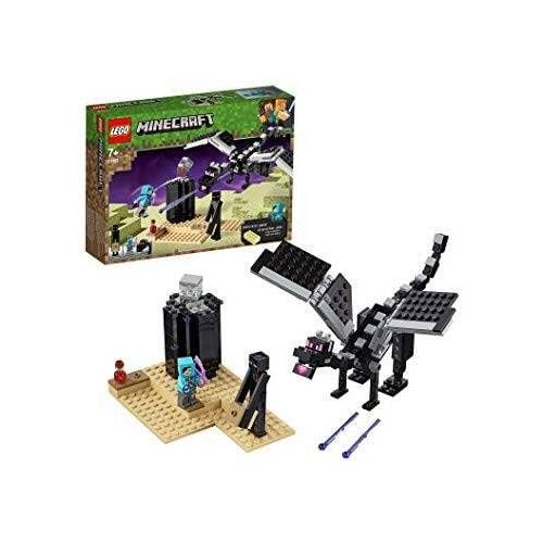  LEGO Minecraft The End Battle 21151 Ender Dragon Building Kit includes Dragon Slayer and Enderman Toy Figures for Dragon Fighting Adventures (222 Pieces)