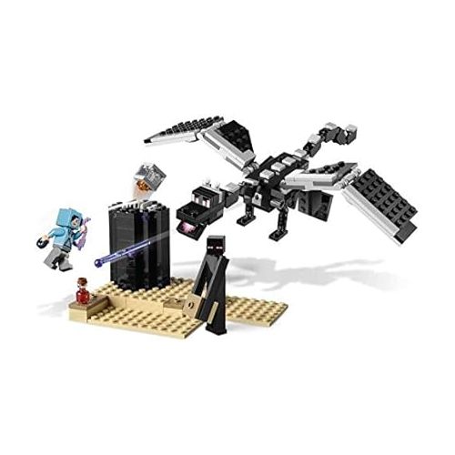  LEGO Minecraft The End Battle 21151 Ender Dragon Building Kit includes Dragon Slayer and Enderman Toy Figures for Dragon Fighting Adventures (222 Pieces)