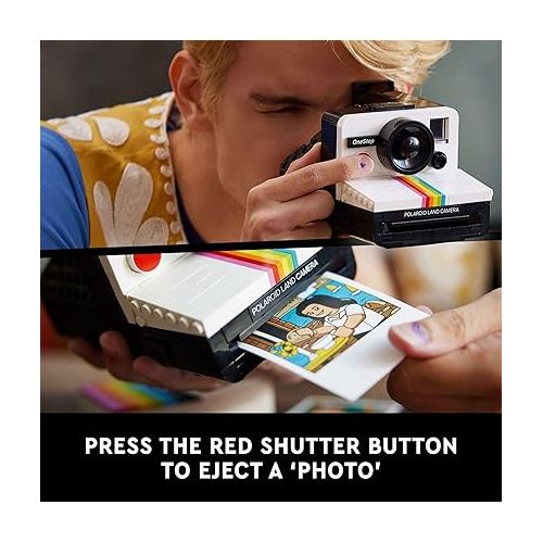  LEGO Ideas Polaroid OneStep SX-70 Camera Building Kit, Creative Gift for Photographers, Collectible Brick-Built Vintage Polaroid Camera Model, Creative Activity or Gift for Adults, 21345