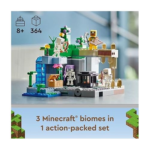  LEGO Minecraft The Skeleton Dungeon Set, 21189 Construction Toy for Kids with Caves, Mobs and Figures with Crossbow Accessories