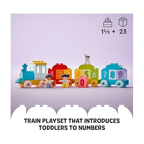  LEGO DUPLO My First Number Train Toy with Bricks for Learning Numbers, Preschool Educational Toys for 1.5-3 Year Old Toddlers, Girls & Boys, Early Development Activity Set, 10954