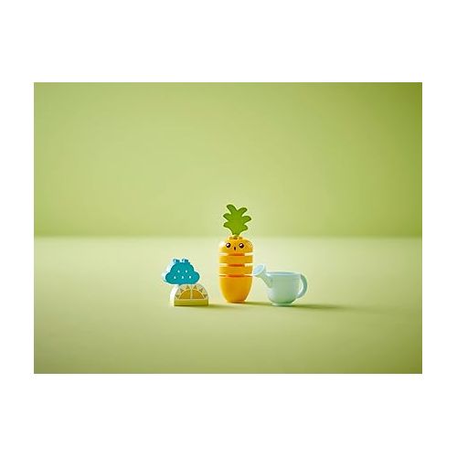  LEGO DUPLO My First Growing Carrot 10981, Stacking Toys for Babies 1.5+ Years Old with 4 Vegetable Bricks, Learning Educational Toy for Toddlers