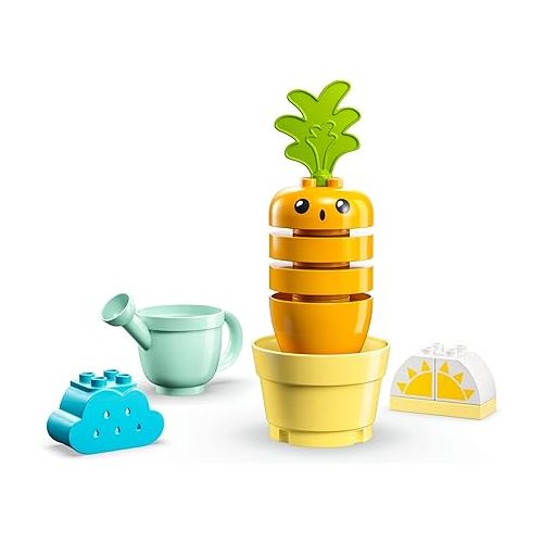  LEGO DUPLO My First Growing Carrot 10981, Stacking Toys for Babies 1.5+ Years Old with 4 Vegetable Bricks, Learning Educational Toy for Toddlers