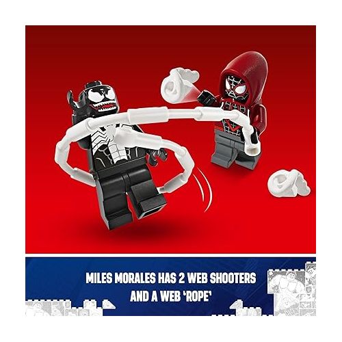  LEGO Marvel Venom Mech Armor vs. Miles Morales, Posable Action for Kids, Marvel Building Set with Minifigures, Travel Toy, Super Hero Battle Gift for Boys and Girls Aged 6 and Up, 76276