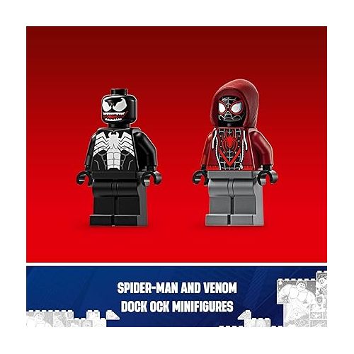  LEGO Marvel Venom Mech Armor vs. Miles Morales, Posable Action for Kids, Marvel Building Set with Minifigures, Travel Toy, Super Hero Battle Gift for Boys and Girls Aged 6 and Up, 76276