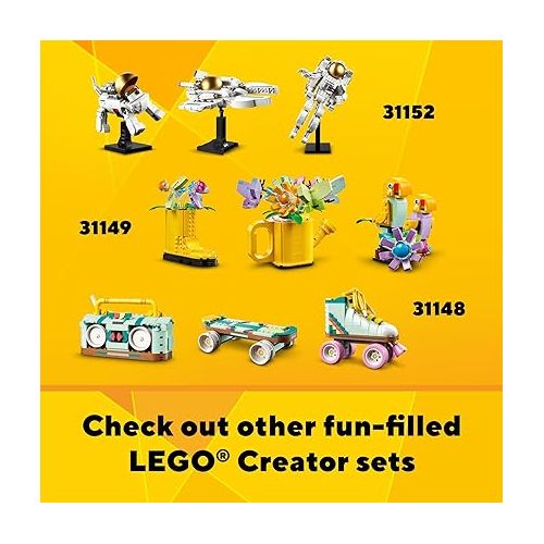  LEGO Creator 3 in 1 Retro Camera Toy, Transforms from Toy Camera to Retro Video Camera to Retro TV Set, Photography Gift for Boys and Girls Ages 8 Years Old and Up Who Enjoy Creative Play, 31147
