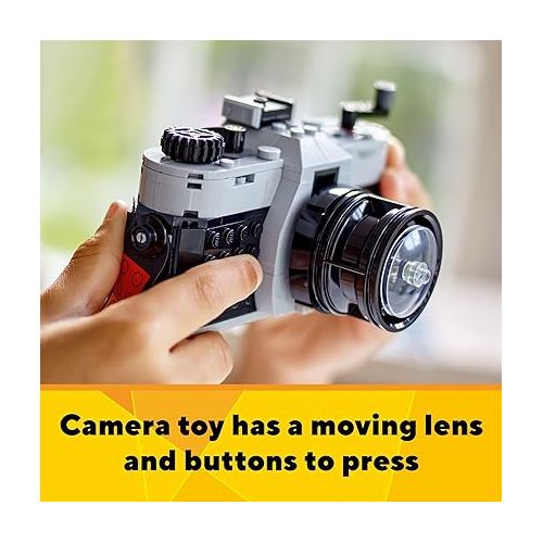  LEGO Creator 3 in 1 Retro Camera Toy, Transforms from Toy Camera to Retro Video Camera to Retro TV Set, Photography Gift for Boys and Girls Ages 8 Years Old and Up Who Enjoy Creative Play, 31147