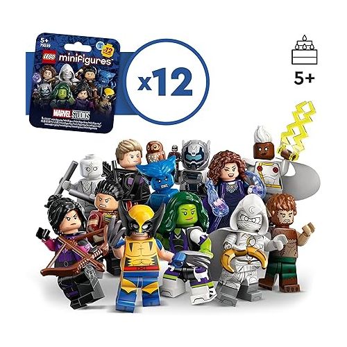  LEGO 71039 Marvel Series 2 Mini Figures, 1 of 12 Iconic Disney+ Characters to Collect in Each Bag, Includes Wolverine, Hawkeye, She-Hulk, Echo and More (1 Piece, Style Sent Randomly)