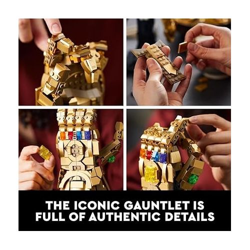  LEGO Marvel Infinity Gauntlet Set 76191 Collectible Thanos Glove with Infinity Stones, Building Set, Avengers Gift Idea for Adults and Teens, Model Kits for Decoration and Display