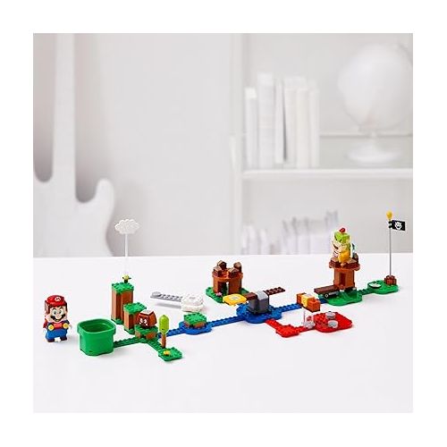  LEGO Super Mario Adventures with Mario Starter Course Set, Buildable Toy Game, Birthday Gift for Super Mario Bros. Fans and Kids Ages 6 and Up with Interactive Mario Figure and Bowser Jr., 71360