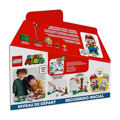  LEGO Super Mario Adventures with Mario Starter Course Set, Buildable Toy Game, Birthday Gift for Super Mario Bros. Fans and Kids Ages 6 and Up with Interactive Mario Figure and Bowser Jr., 71360