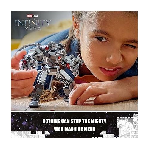  LEGO Marvel War Machine Mech Armor, Buildable Marvel Action Figure Toy for Kids with 3 Stud Shooters, Legendary Character from The MCU, Marvel Gift for Boys and Girls Aged 6 and Up, 76277