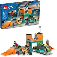 LEGO My City Street Skate Park Building Toy Set, includes a Skateboard, BMX Bike, Scooter and in-line Skates, Plus 4 Minifigures for Pretend Play, Fun Gift for Kids and Skating Fans, 60364