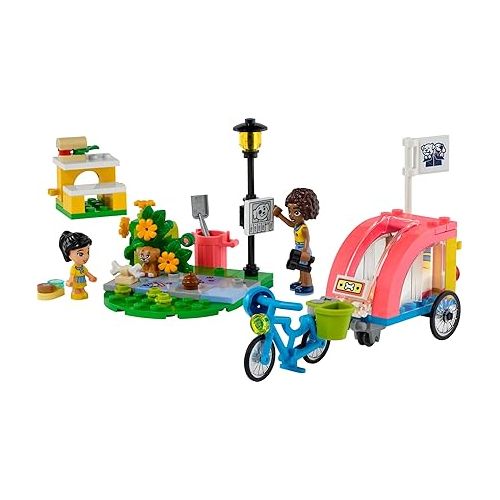  LEGO Friends Dog Rescue Bike Building Set, Pretend Play Animal Toy Playset for Pet-Loving Kids, Girls and Boys Ages 6 and Up with Puppy Toy Pet Figure and 2 Mini-Dolls, 41738