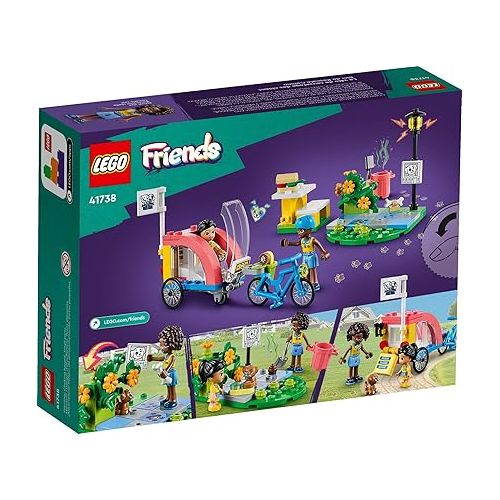  LEGO Friends Dog Rescue Bike Building Set, Pretend Play Animal Toy Playset for Pet-Loving Kids, Girls and Boys Ages 6 and Up with Puppy Toy Pet Figure and 2 Mini-Dolls, 41738