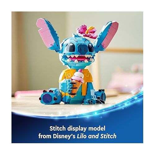  LEGO Disney Stitch Toy Building Kit, Disney Toy for 9 Year Old Kids, Buildable Figure with Ice Cream Cone, Fun Disney Gift for Girls, Boys and Lovers of The Hit Movie Lilo and Stitch, 43249