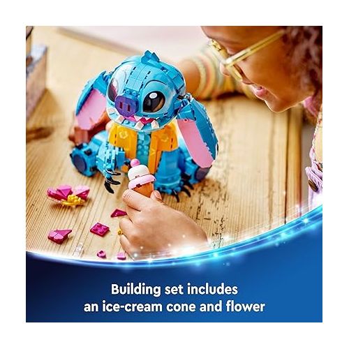  LEGO Disney Stitch Toy Building Kit, Disney Toy for 9 Year Old Kids, Buildable Figure with Ice Cream Cone, Fun Disney Gift for Girls, Boys and Lovers of The Hit Movie Lilo and Stitch, 43249