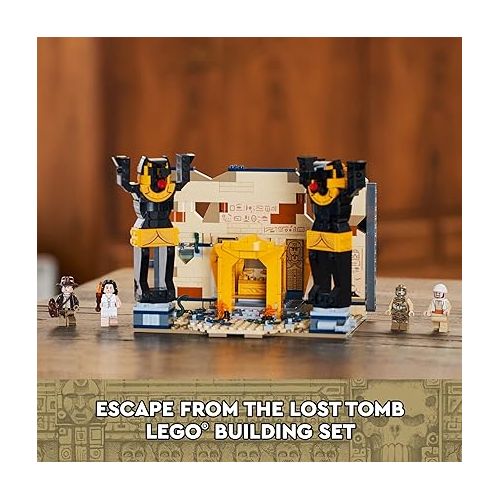  LEGO Indiana Jones Escape from The Lost Tomb 77013 Building Toy, Featuring a Mummy and an Indiana Jones Minifigure from Raiders of The Lost Ark Movie, Gift Idea for Kids Ages 8+