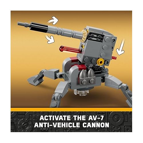  LEGO Star Wars 501st Clone Troopers Battle Pack Toy Set, Buildable AV-7 Anti Vehicle Cannon, with 4 Clone Trooper Minifigures, Portable Travel Toy, Great Birthday Gift for Kids Ages 6 and Up, 75345