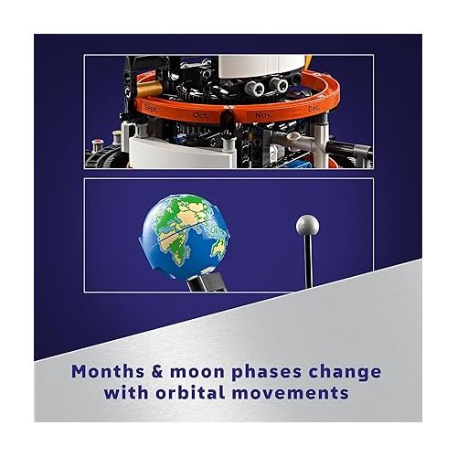  LEGO Technic Planet Earth and Moon in Orbit Building Set, Outer Space Birthday Gift for 10 Year Olds, Solar System Space Toy for Imaginative, Independent Play, Space Room Decor for Boys & Girls, 42179