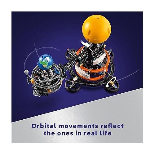  LEGO Technic Planet Earth and Moon in Orbit Building Set, Outer Space Birthday Gift for 10 Year Olds, Solar System Space Toy for Imaginative, Independent Play, Space Room Decor for Boys & Girls, 42179